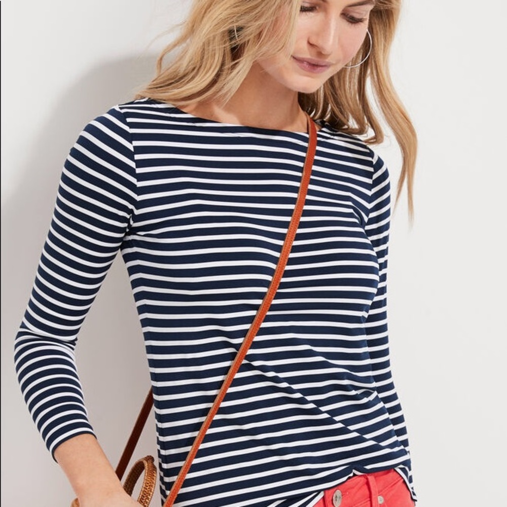 Vineyard Vines Blue + White Longsleeve Tee Size S